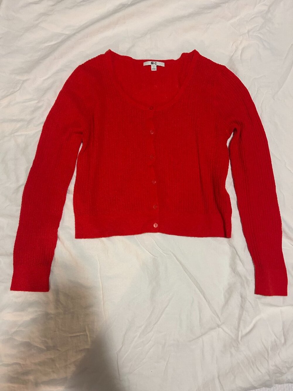 Uniqlo red cardigan sweater